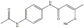 N-(4-Acetylaminophenyl)-3-(sodiooxy)-2-butenamide Struktur