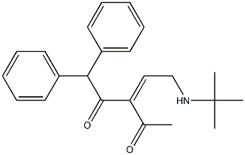 3-(2-tert-Butylaminoethylidene)-1,1-diphenylpentane-2,4-dione Struktur