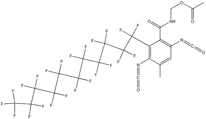 N-(Acetyloxymethyl)-2-(tricosafluoroundecyl)-3,6-diisocyanato-4-methylbenzamide Structure