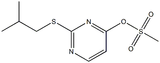 メタンスルホン酸2-(2-メチルプロピルチオ)-4-ピリミジニル 化学構造式
