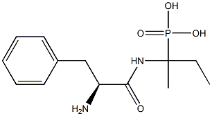 [2-(L-フェニルアラニルアミノ)ブタン-2-イル]ホスホン酸 化学構造式