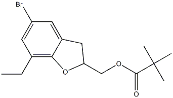 Pivalic acid (5-bromo-7-ethyl-2,3-dihydrobenzofuran)-2-ylmethyl ester,,结构式