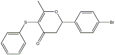 2-(p-Bromophenyl)-6-methyl-5-phenylthio-2,3-dihydro-4H-pyran-4-one Struktur
