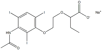 2-[2-(3-Acetylamino-2,4,6-triiodophenoxy)ethoxy]butyric acid sodium salt 结构式