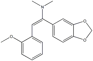 (E)-1-[3,4-(メチレンジオキシ)フェニル]-2-(2-メトキシフェニル)-N,N-ジメチルエテン-1-アミン 化学構造式