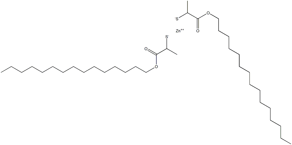 Zinc bis[1-(pentadecyloxycarbonyl)ethanethiolate] Structure