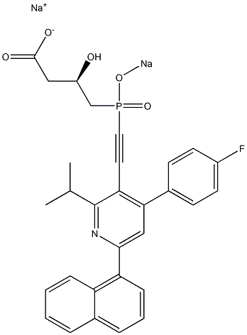 (3R)-4-[[[4-(4-Fluorophenyl)-2-isopropyl-6-(1-naphthalenyl)-3-pyridinyl]ethynyl]sodiooxyphosphinyl]-3-hydroxybutyric acid sodium salt