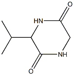 3-イソプロピル-2,5-ピペラジンジオン 化学構造式