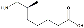 [S,(-)]-7-Amino-6-methylheptanoic acid Structure