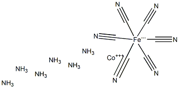 ヘキサアンミンコバルト(III)ヘキサシアノフェラート(III) 化学構造式
