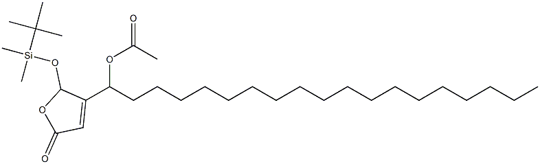 Acetic acid 1-[[2,5-dihydro-5-oxo-2-(tert-butyldimethylsiloxy)furan]-3-yl]nonadecyl ester Struktur