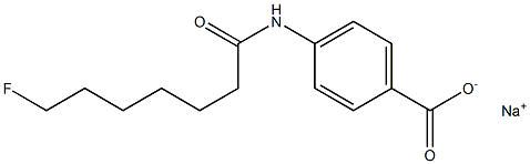 4-[(7-Fluoroheptanoyl)amino]benzenecarboxylic acid sodium salt Structure