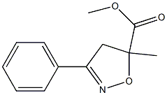 4,5-ジヒドロ-3-フェニル-5-メチルイソオキサゾール-5-カルボン酸メチル 化学構造式