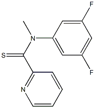 N-[3,5-ジフルオロフェニル]-N-メチルピリジン-2-カルボチオアミド 化学構造式