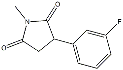 2-(m-フルオロフェニル)-N-メチルスクシンイミド 化学構造式