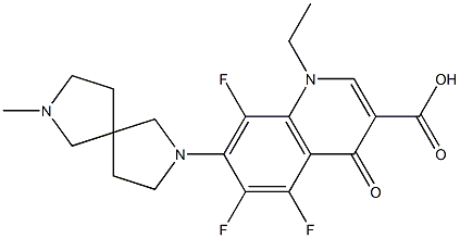 1-Ethyl-1,4-dihydro-5,6,8-trifluoro-7-(7-methyl-2,7-diazaspiro[4.4]nonan-2-yl)-4-oxoquinoline-3-carboxylic acid Struktur