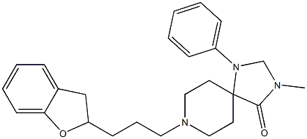 8-[3-(2,3-ジヒドロベンゾフラン-2-イル)プロピル]-3-メチル-1-フェニル-1,3,8-トリアザスピロ[4.5]デカン-4-オン 化学構造式