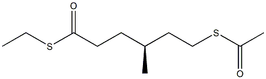 [S,(+)]-6-(Acetylthio)-4-methylhexanethioic acid S-ethyl ester Struktur