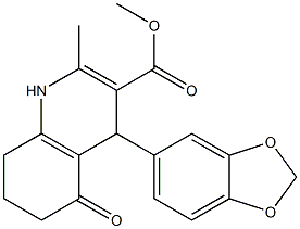 1,4,5,6,7,8-Hexahydro-2-methyl-4-(1,3-benzodioxol-5-yl)-5-oxoquinoline-3-carboxylic acid methyl ester 结构式