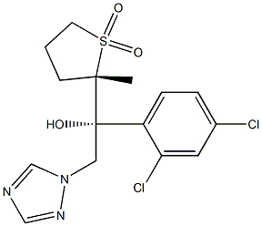 (1R)-1-(2,4-Dichlorophenyl)-1-[[(2R)-tetrahydro-2-methylthiophene 1,1-dioxide]-2-yl]-2-(1H-1,2,4-triazol-1-yl)ethanol,,结构式