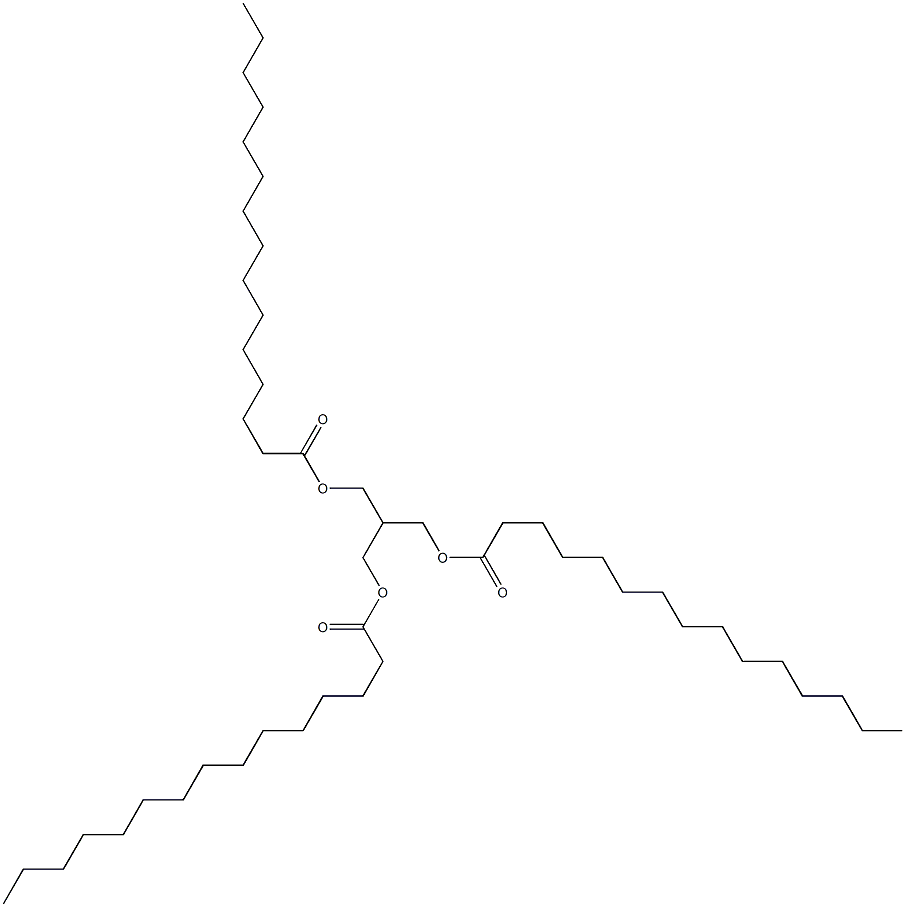 2-[(ペンタデカノイルオキシ)メチル]-1,3-プロパンジオールジペンタデカノアート 化学構造式