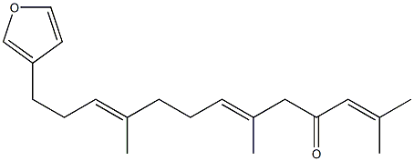 (6E,10E)-2,6,10-トリメチル-13-(3-フラニル)トリデカ-2,6,10-トリエン-4-オン 化学構造式