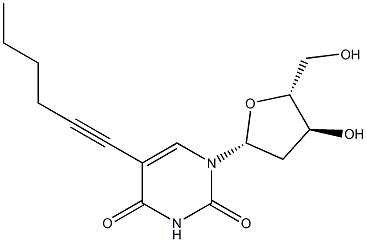 5-(1-Hexynyl)-2'-deoxyuridine 结构式
