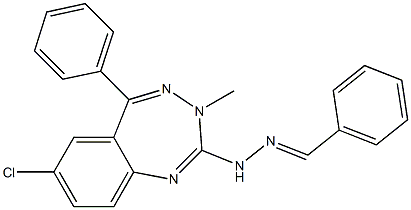 Benzaldehyde (7-chloro-5-phenyl-3-methyl-3H-1,3,4-benzotriazepin-2-yl)hydrazone Structure