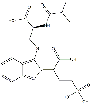 S-[2-(3-Phosphono-1-carboxypropyl)-2H-isoindol-1-yl]-N-isobutyryl-L-cysteine Structure