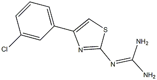 2-[[アミノ(アミノ)メチレン]アミノ]-4-(3-クロロフェニル)チアゾール 化学構造式