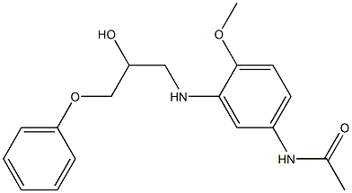 N-(5-アセチルアミノ-2-メトキシフェニル)-2-ヒドロキシ-3-フェノキシプロピルアミン 化学構造式