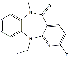6,11-Dihydro-11-ethyl-2-fluoro-6-methyl-5H-pyrido[2,3-b][1,5]benzodiazepin-5-one Struktur