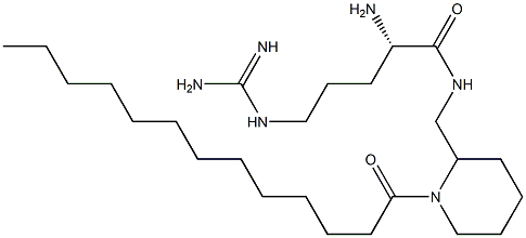 (2S)-2-Amino-5-guanidino-N-[(1-tridecanoyl-2-piperidinyl)methyl]pentanamide Struktur
