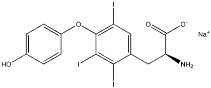 (S)-2-Amino-3-[4-(4-hydroxyphenoxy)-2,3,5-triiodophenyl]propanoic acid sodium salt Struktur