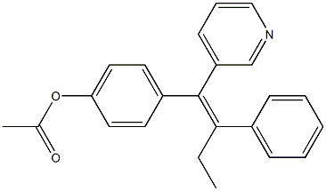 (Z)-2-Phenyl-1-(4-acetoxyphenyl)-1-(3-pyridinyl)-1-butene Struktur
