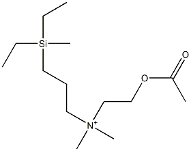 N-(2-アセトキシエチル)-3-(メチルジエチルシリル)-N,N-ジメチル-1-プロパンアミニウム 化学構造式