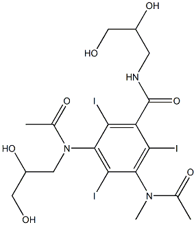 3-[Acetyl(methyl)amino]-5-[acetyl(2,3-dihydroxypropyl)amino]-2,4,6-triiodo-N-(2,3-dihydroxypropyl)benzamide Structure
