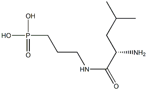 [3-(L-ロイシルアミノ)プロピル]ホスホン酸 化学構造式