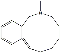 (8E)-2-メチル-1,2,3,4,5,6,7,12a-オクタヒドロ-2-ベンゾアゼシン 化学構造式