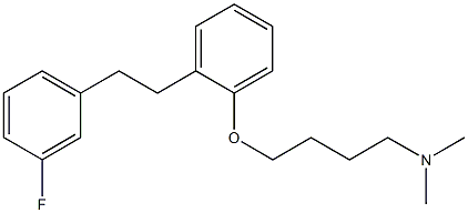 4-[2-[2-(3-フルオロフェニル)エチル]フェノキシ]-N,N-ジメチルブタン-1-アミン 化学構造式