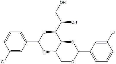 3-O,5-O:4-O,6-O-Bis(3-chlorobenzylidene)-L-glucitol Struktur