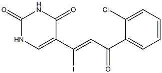5-[1-Iodo-3-oxo-3-(2-chlorophenyl)-1-propenyl]pyrimidine-2,4(1H,3H)-dione 结构式