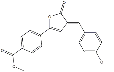 (3E)-3-(4-Methoxybenzylidene)-5-[4-(methoxycarbonyl)phenyl]furan-2(3H)-one Struktur