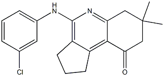 1,2,3,6,7,8-Hexahydro-4-(3-chlorophenylamino)-7,7-dimethyl-9H-cyclopenta[c]quinolin-9-one 结构式