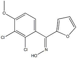 (E)-(2,3-ジクロロ-4-メトキシフェニル)(2-フラニル)ケトンオキシム 化学構造式