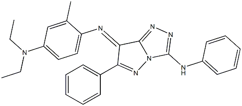 (7E)-7-[[2-Methyl-4-(diethylamino)phenyl]imino]-N,6-diphenyl-7H-pyrazolo[5,1-c]-1,2,4-triazol-3-amine Struktur