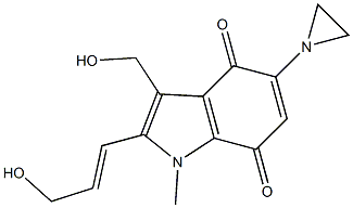 1-Methyl-2-(3-hydroxy-1-propenyl)-3-(hydroxymethyl)-5-(aziridine-1-yl)-1H-indole-4,7-dione Struktur