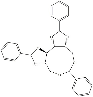 1-O,6-O:2-O,3-O:4-O,5-O-Tribenzylidene-D-glucitol Struktur