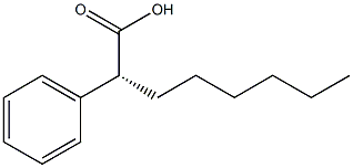 [R,(-)]-2-フェニルオクタン酸 化学構造式
