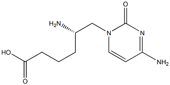 (5S)-5-Amino-6-[(4-amino-1,2-dihydro-2-oxopyrimidin)-1-yl]hexanoic acid Struktur